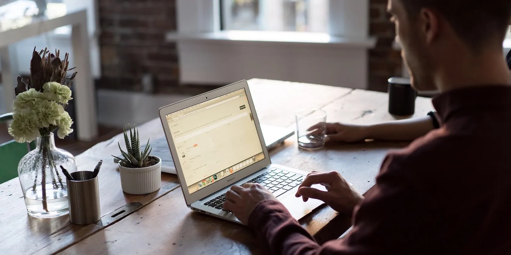 Serious Man Working on Laptop