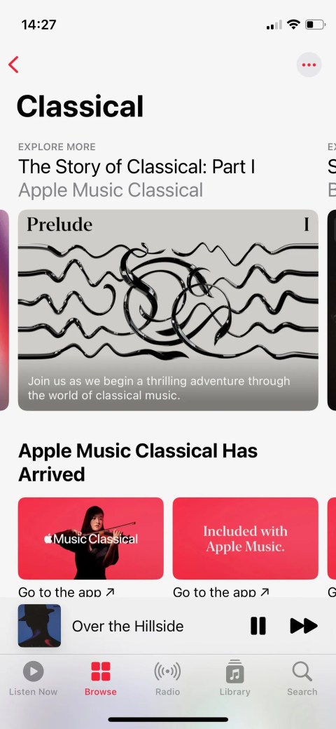 Screenshot of Apple Music showing Apple Music Classical sample content