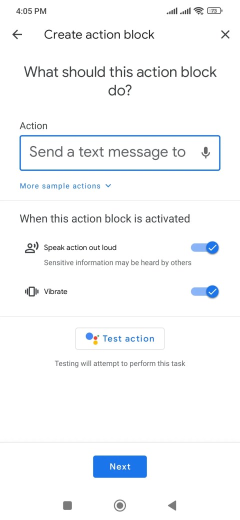 Action Blocks - Create Action