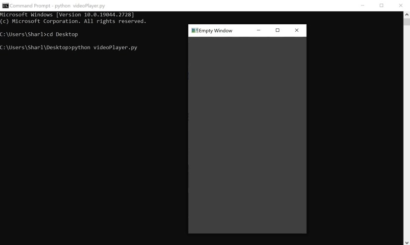 Empty video player window