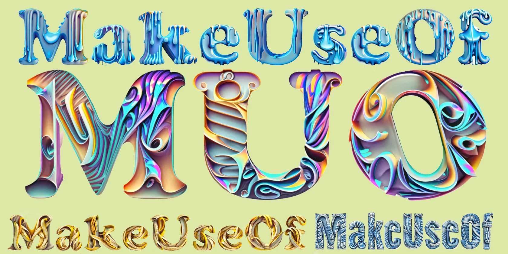 MakeUseOf written in different styles.