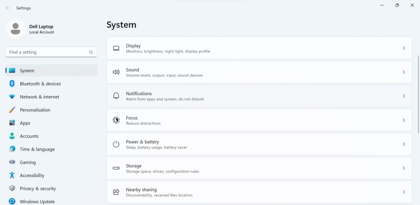 opening the sound settings in the windows settings app