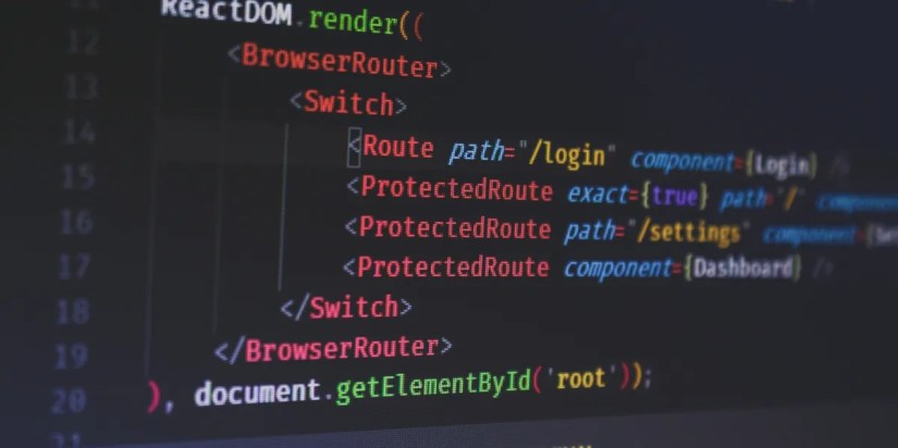 React code on a screen.