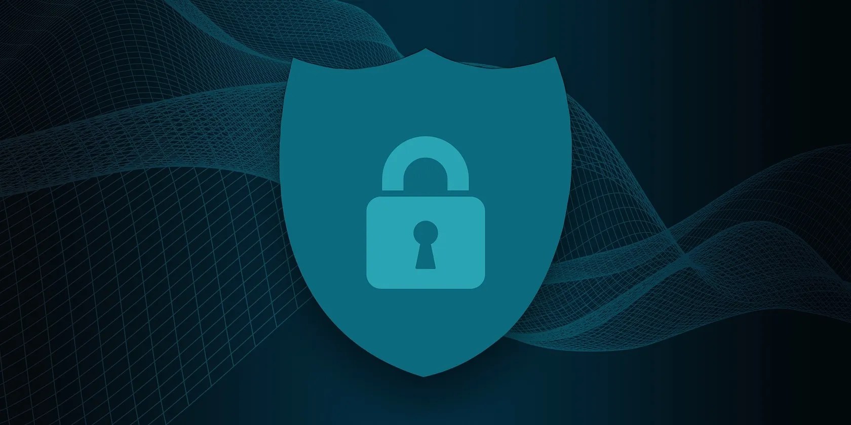 padlock on a classic shield