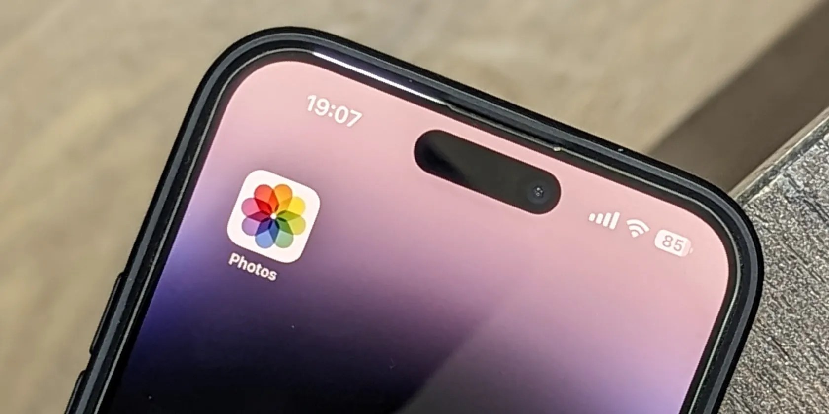 Photos app on an iPhone Home Screen