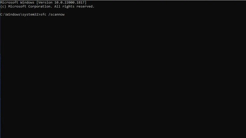 The SFC scannow command