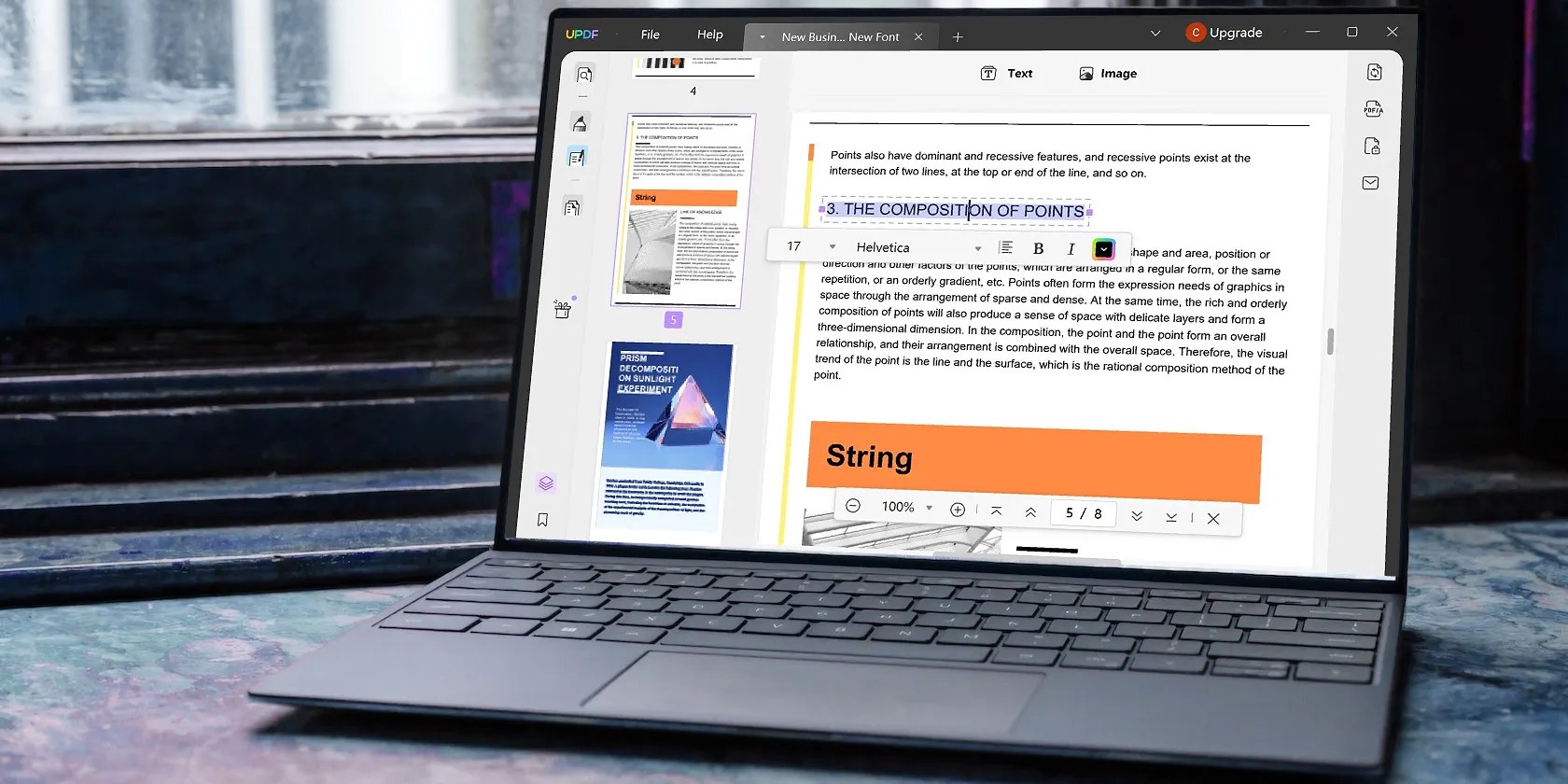 UPDF Editor Open on Laptop Screen