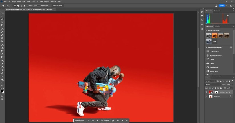 1. Frame expanded with negative space