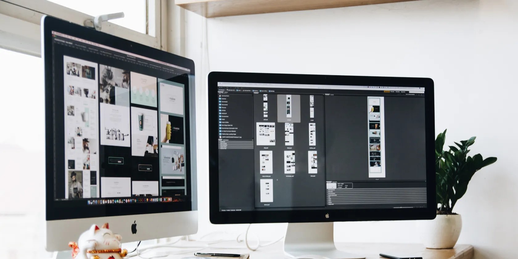 Designing a website using two iMacs
