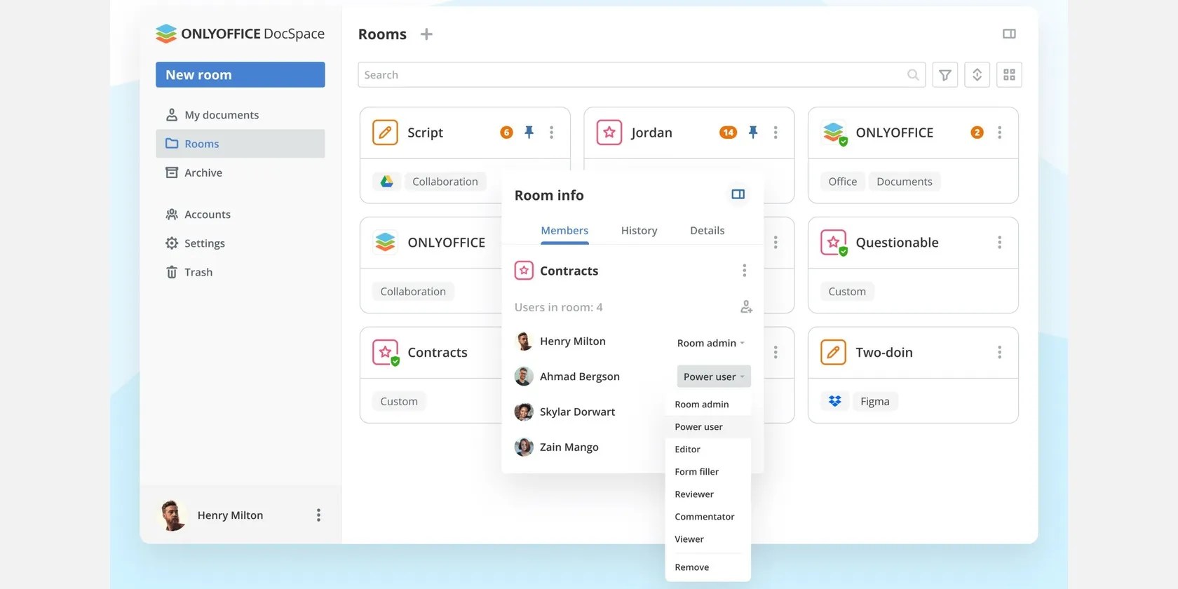 Rooms in ONLYOFFICE DocSpace