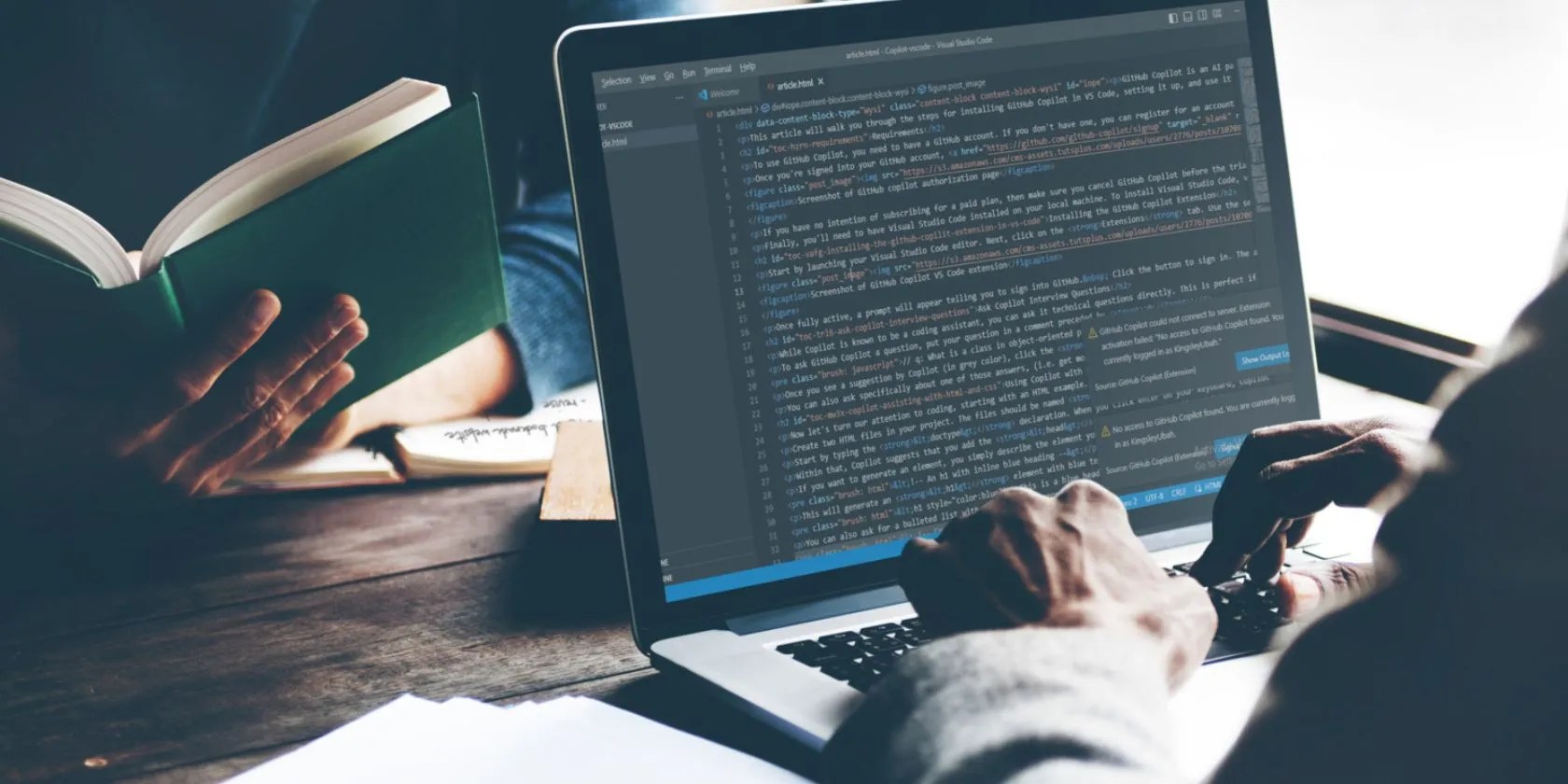 Man working in Macbook pro