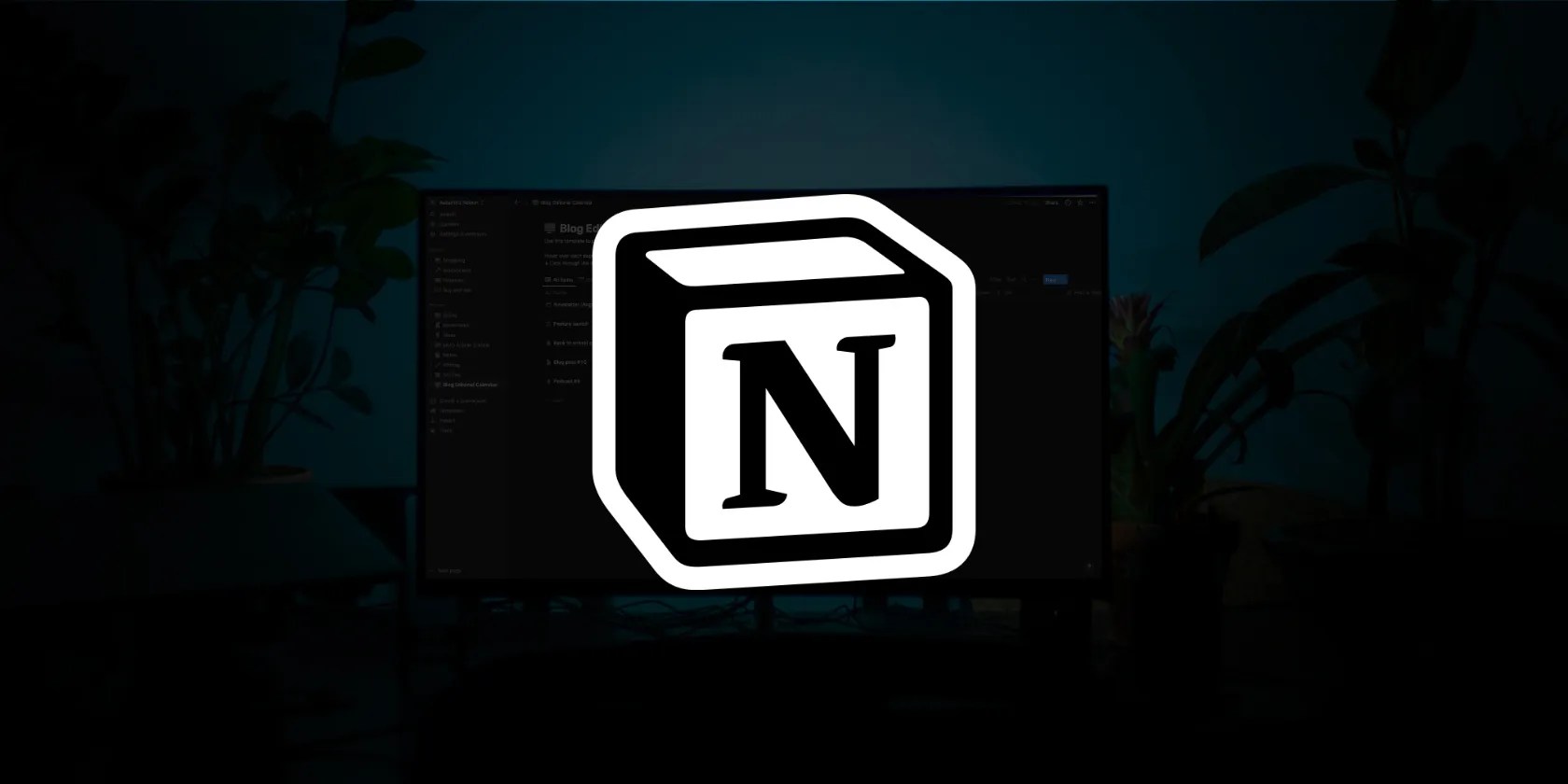 Notion logo on top of dark background