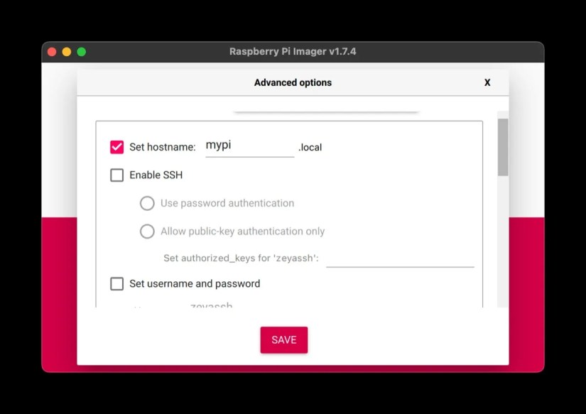 setting hostname in Imager