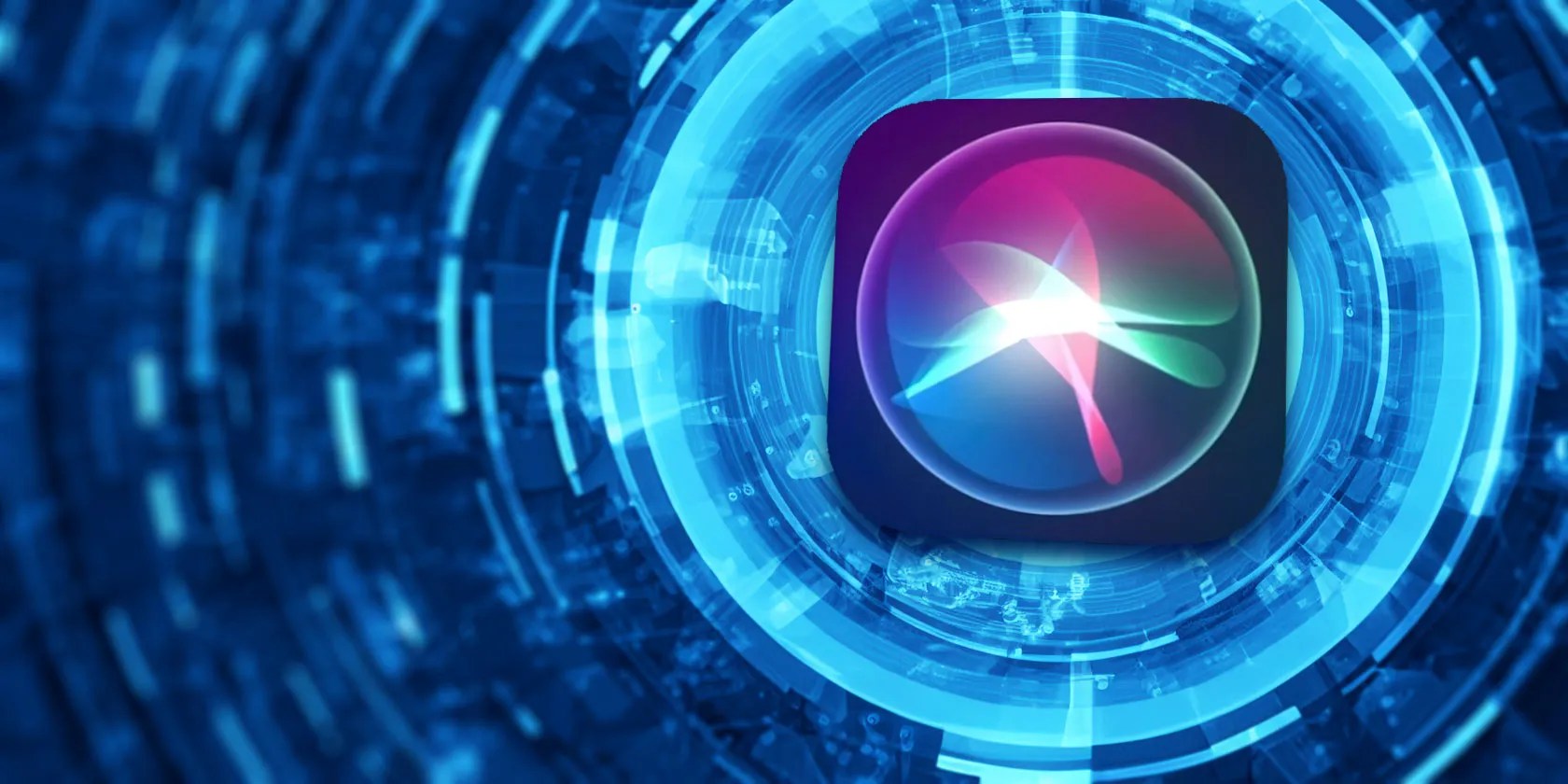 Siri app icon on a tech background