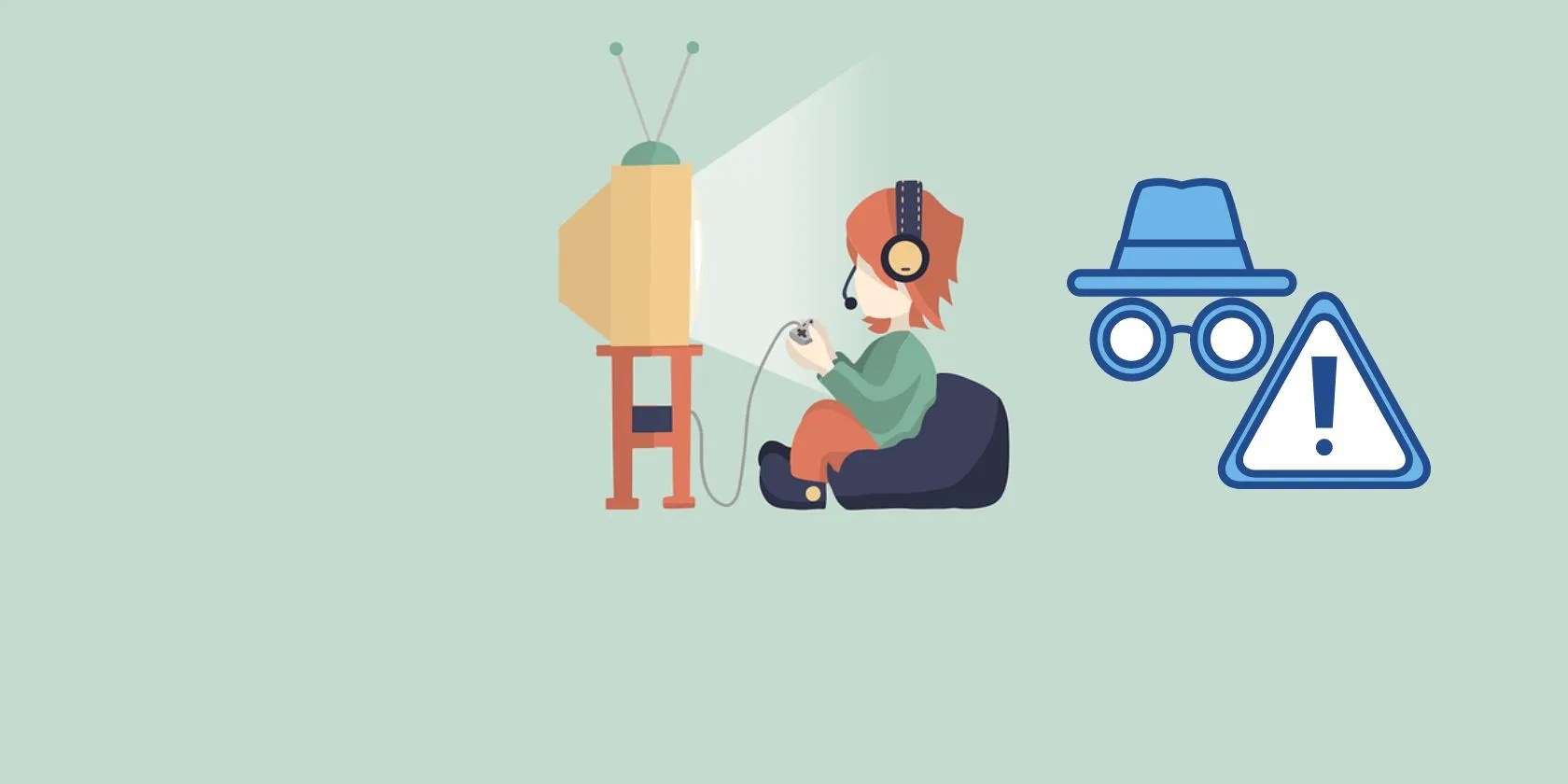 An illustration of a person playing a video game