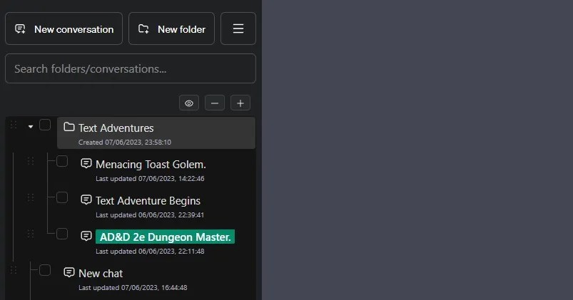 chatgpt folders with nested conversations