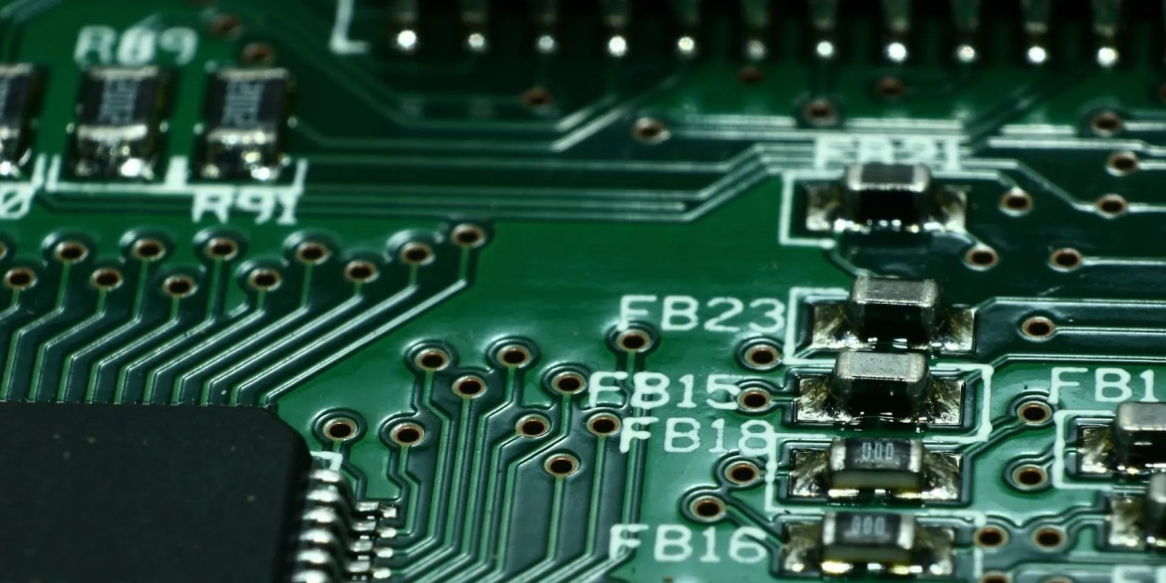 Green colored computer circuit board