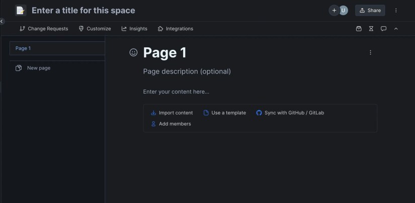 Gitbook documentation view