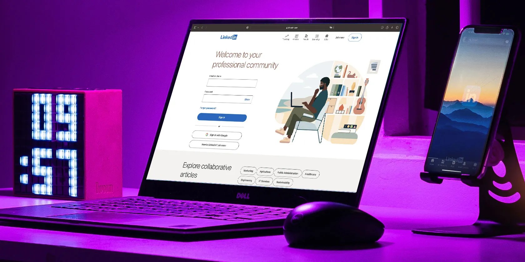 Linkedin Screenshot on a laptop