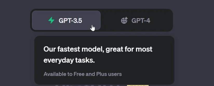 ChatGPT running on the default GPT-3.5