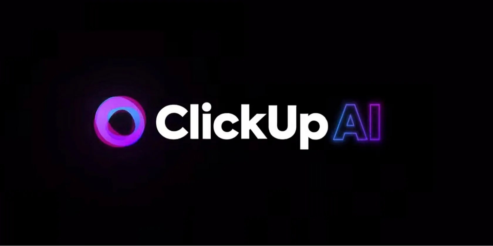 ClickUp AI logo on a black background