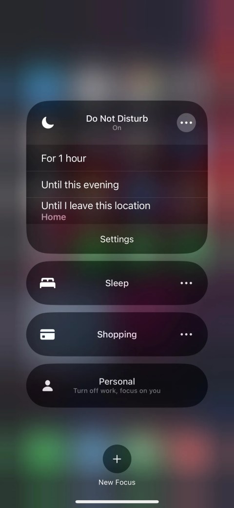 Disabling Do Not Disturb from the iOS Control Center