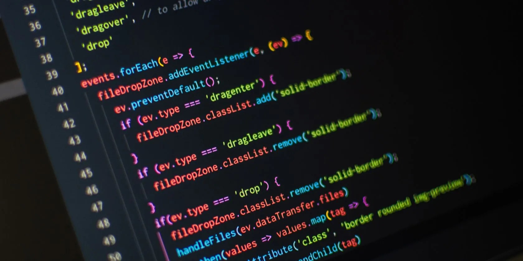 Monitor displaying JavaScript code