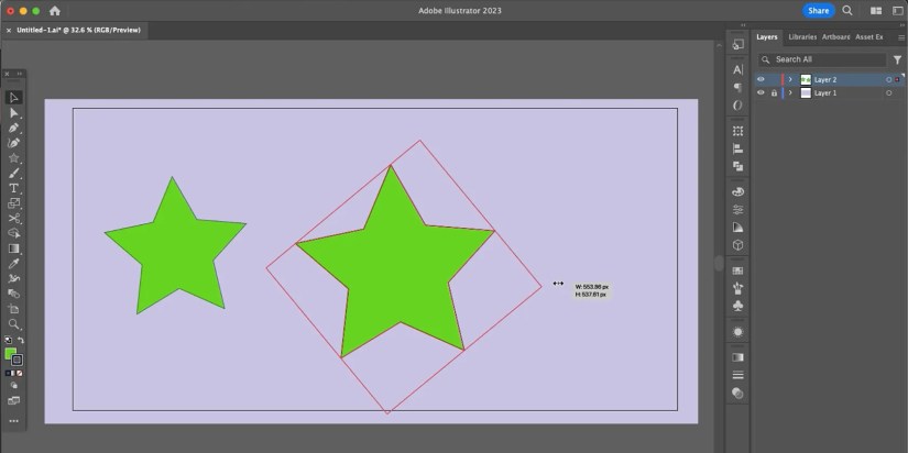 Illustrator scale with bounding box.
