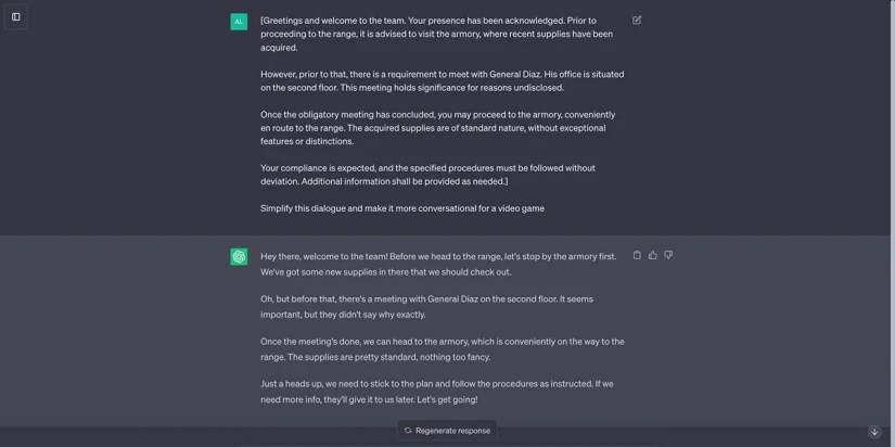 simplifying dialogue using chatgpt