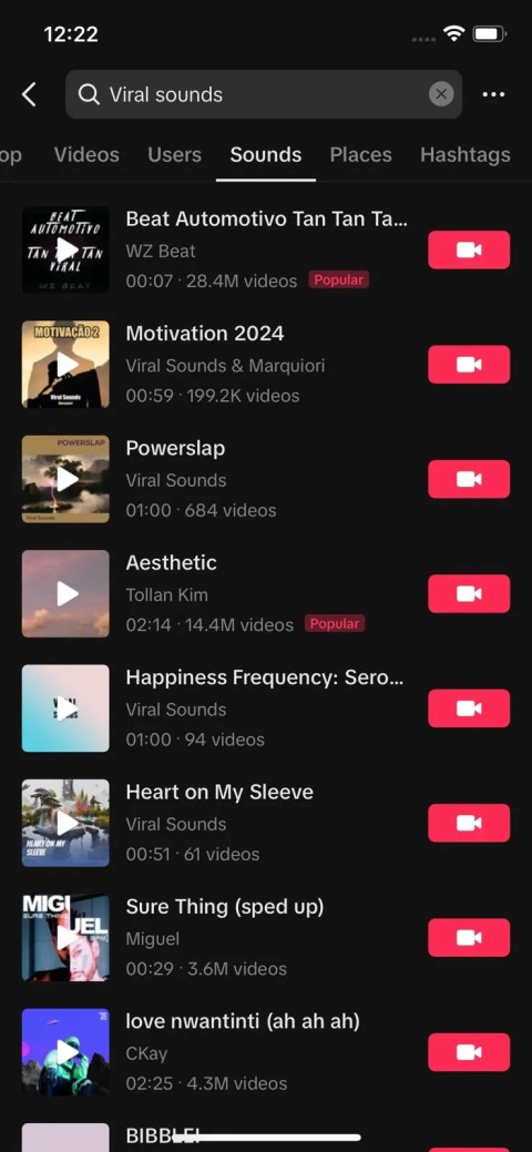 Tiktok search function