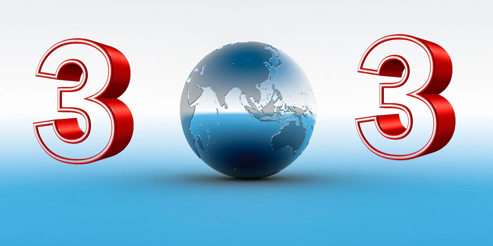 Web logo with figure three