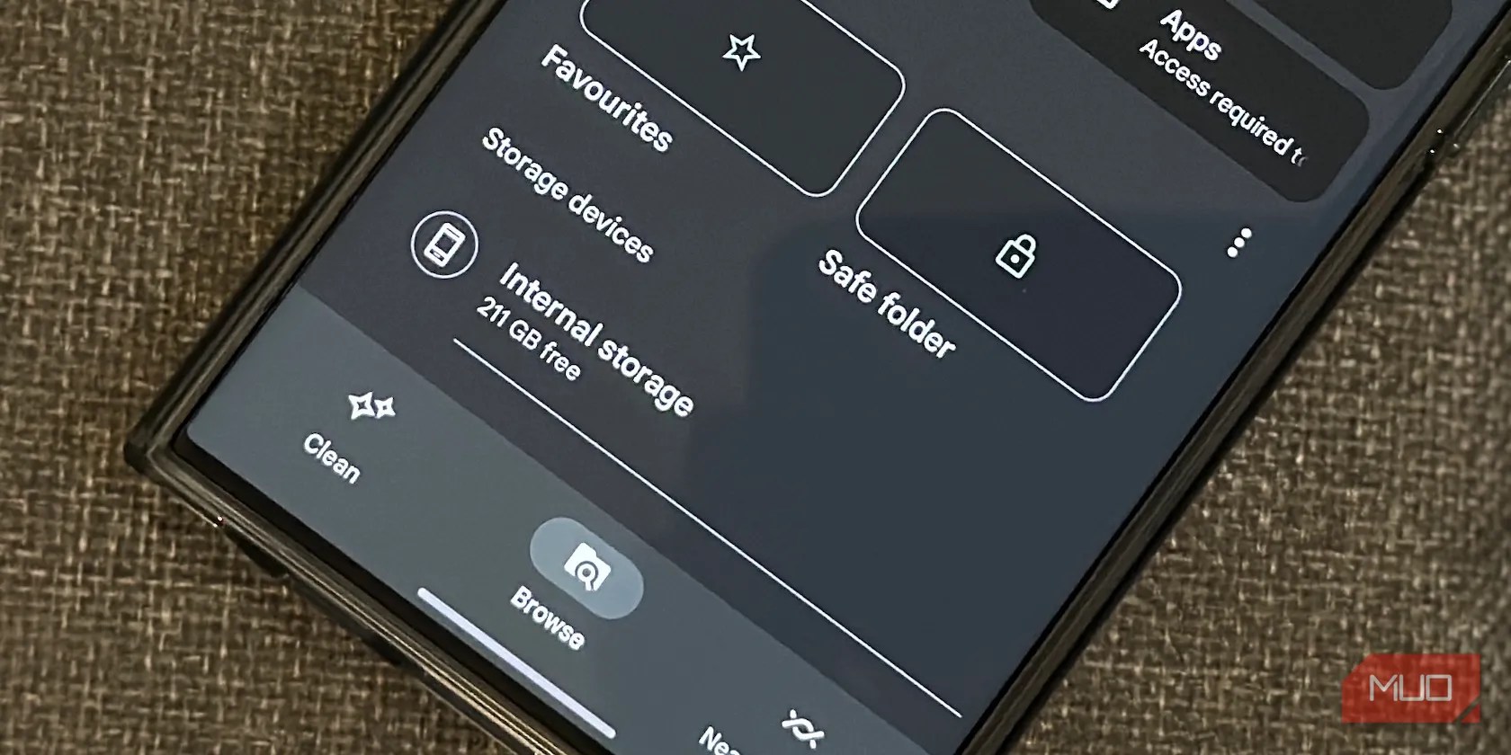 Safe folder in the Files by Google app