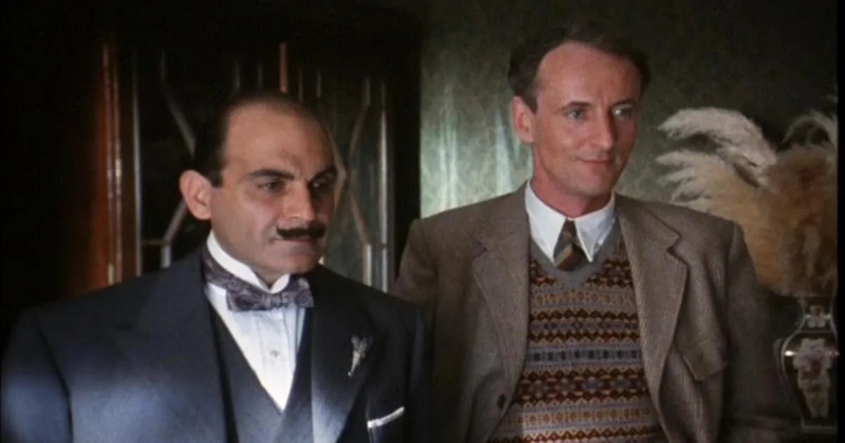 David Suchet as Poirot and Hugh Fraser as Captain Hastings in Agatha Christie’s Poirot