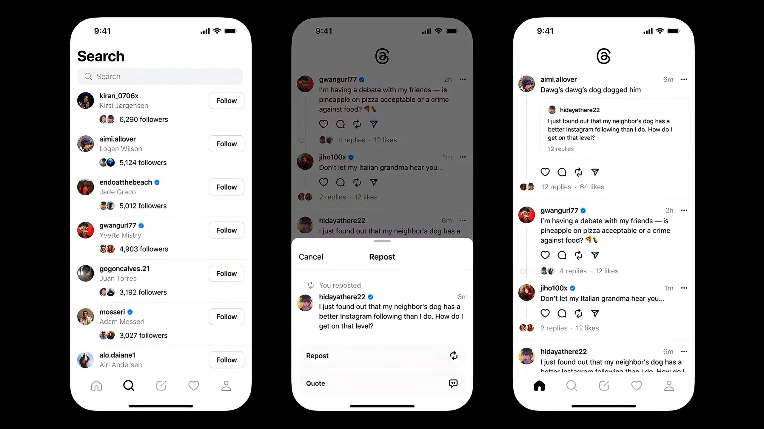Reposting on Threads.