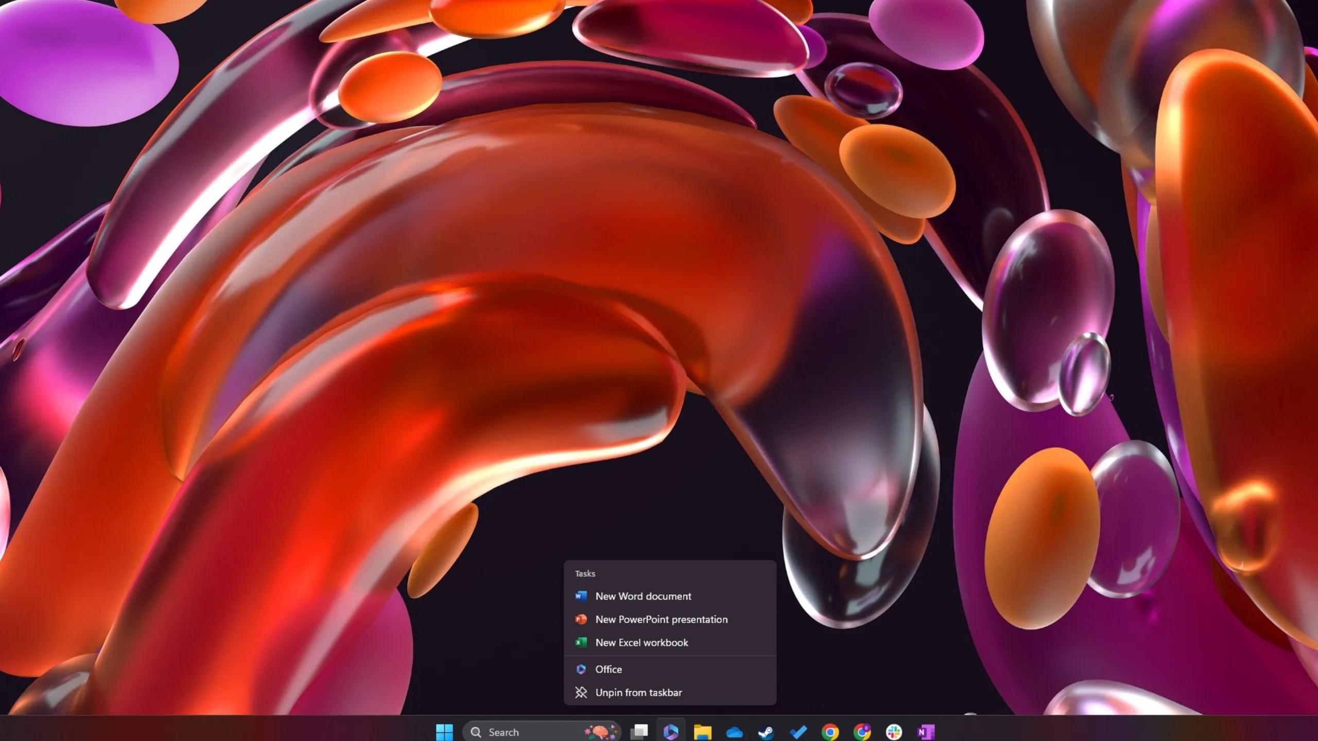 A screenshot showing the Windows 11 taskbar unpinning.