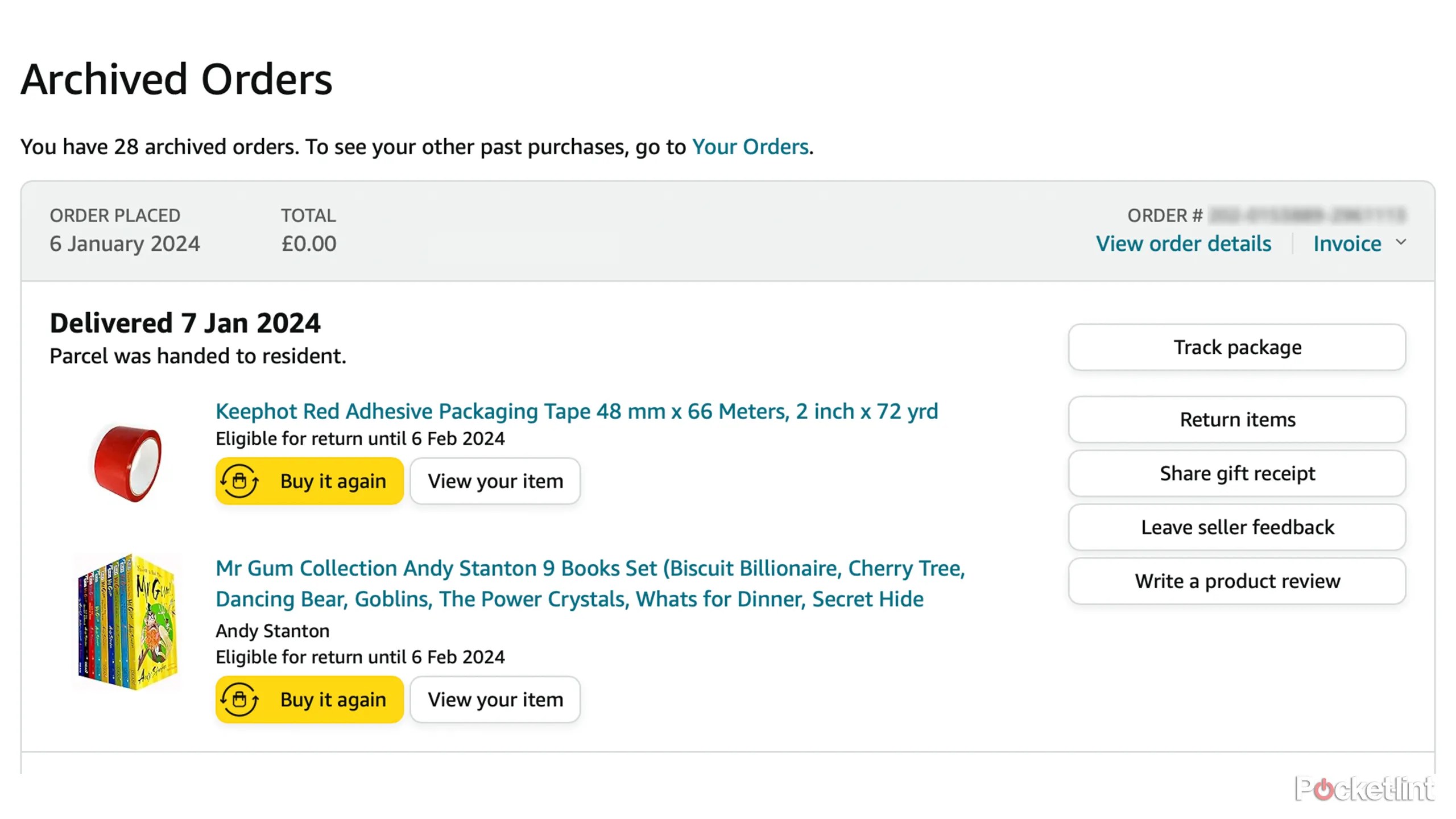 How to hide your Amazon order history