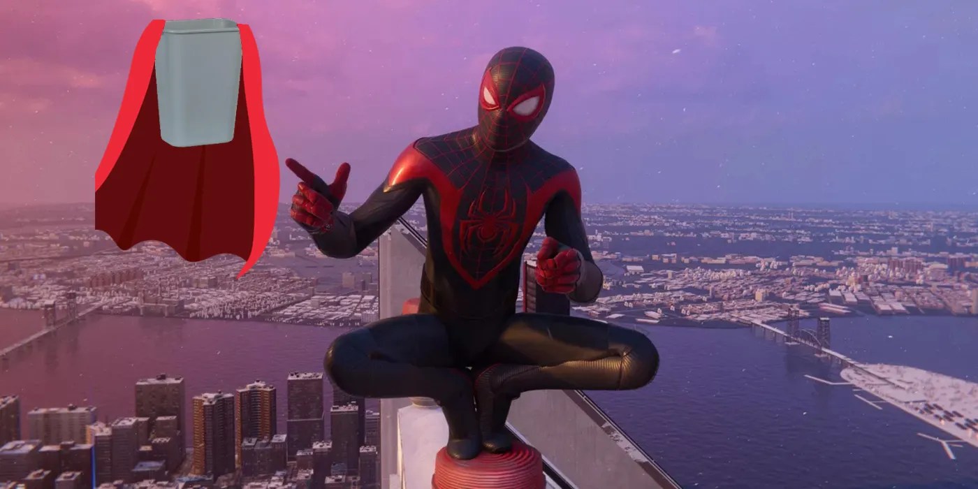 SpiderMan Miles Morales Glitch Turns Trash Bin Into Superhero