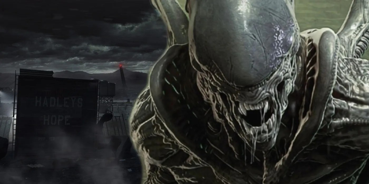 Hadley&rsquo;s Hope and a Xenomorph.