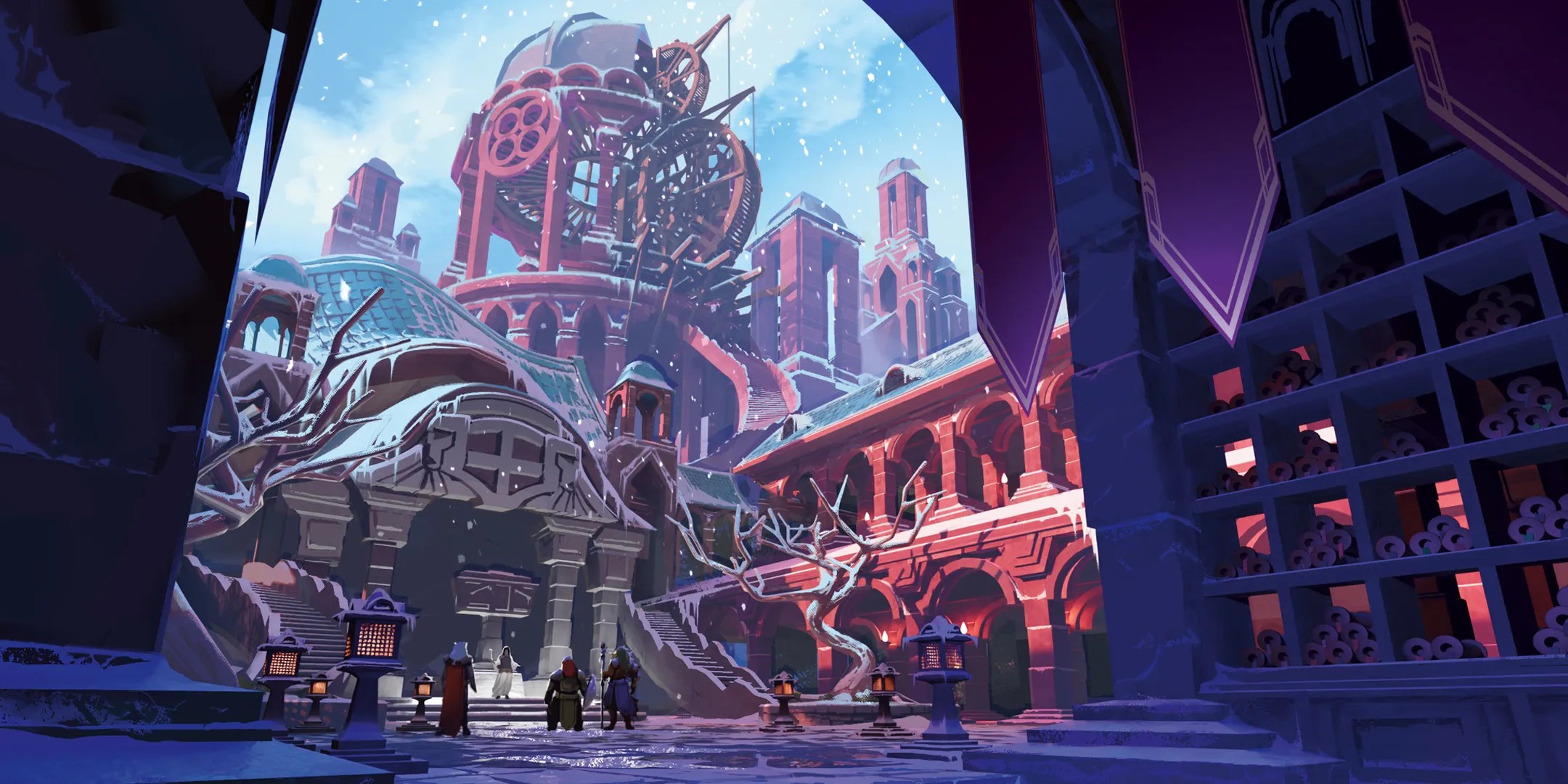 D&D Dungeon Master’s Guide Cleric Bastion with a library of scrolls and an arcane tower.