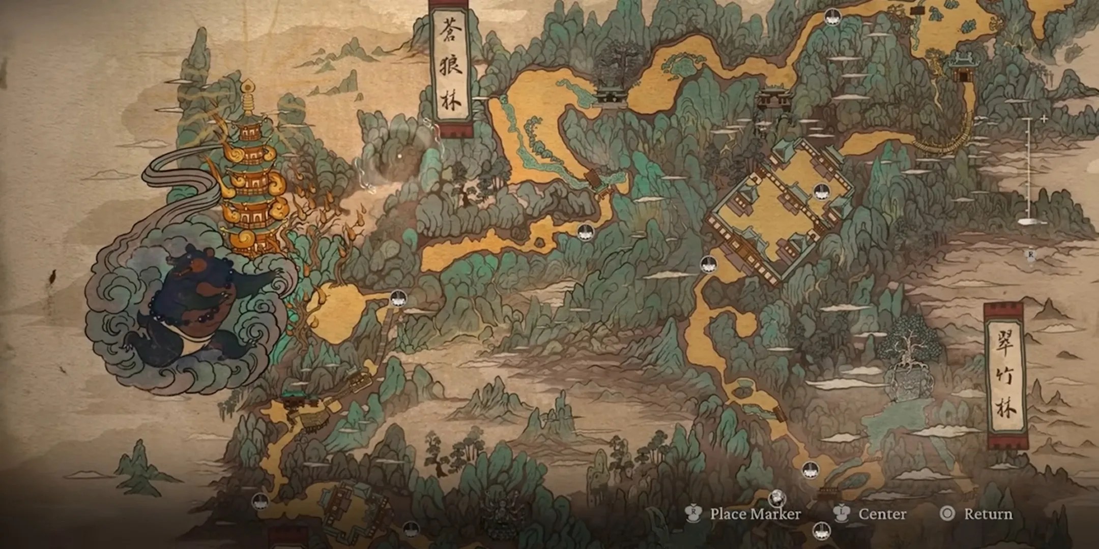 Black Myth: Wukong in-game map.