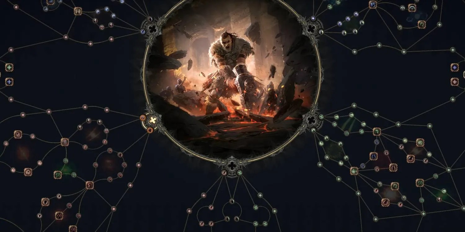 Path of Exile 2 character skill tree with many different paths