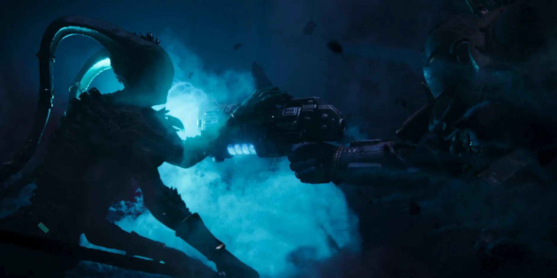 A daemonic entity grabs a space marine&rsquo;s gun in Secret Level episode 5 &ldquo;Warhammer 40,000: And They Shall Know No Fear&rdquo;