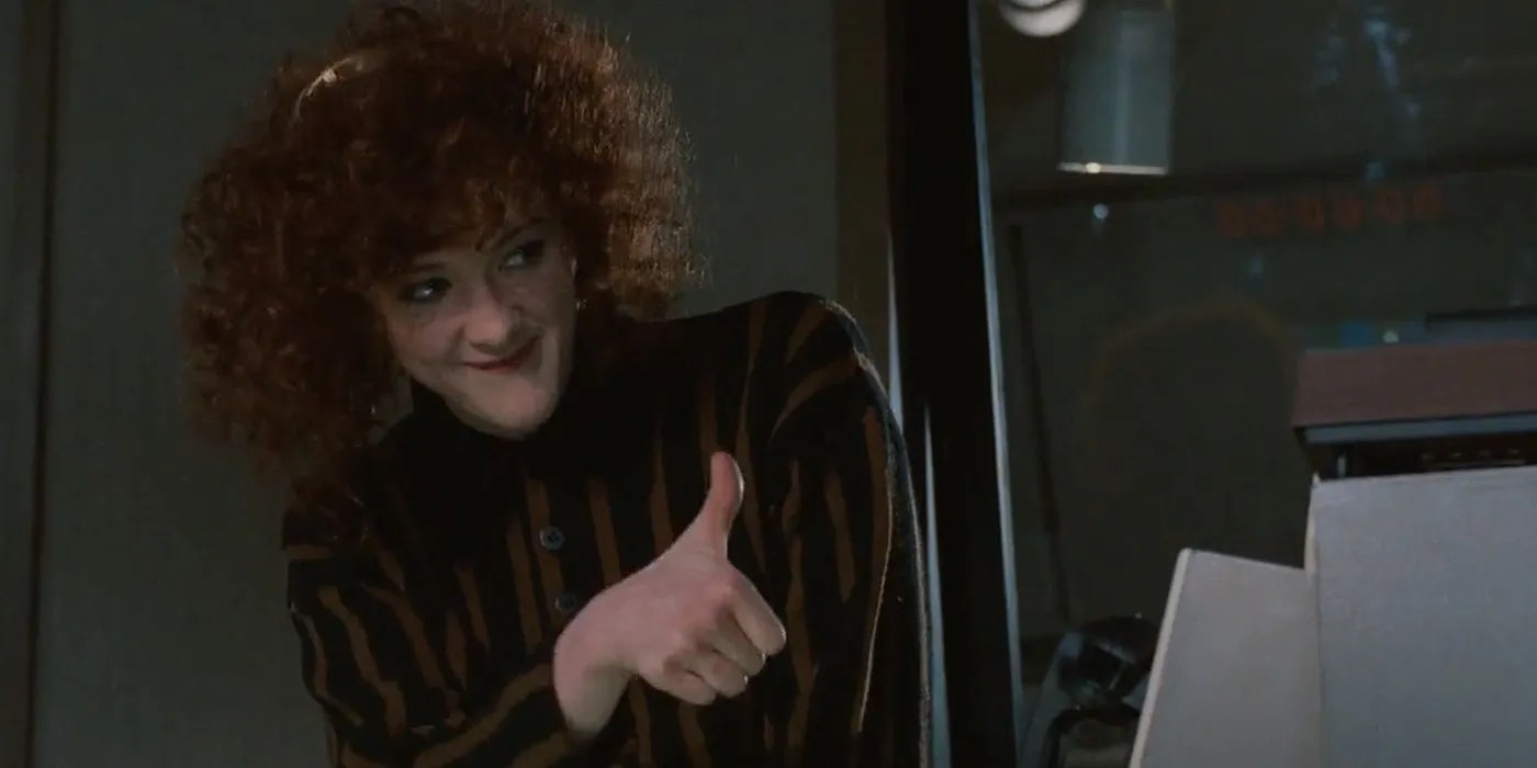 Joan Cusack giving the thumbs up in Broadcast News