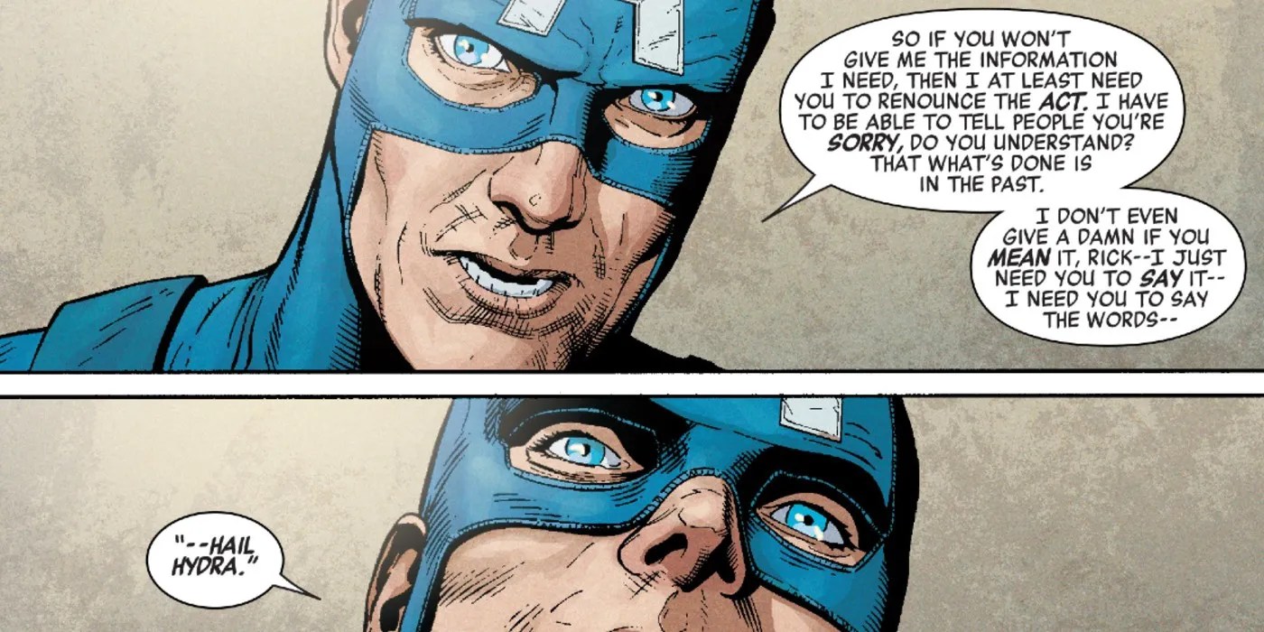 Secret Empire #1 Captain America tells Rick to say Hail Hydra