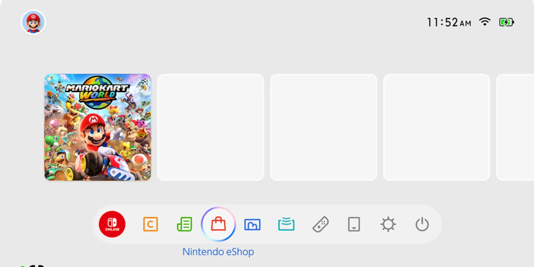 Switch 2 home screen