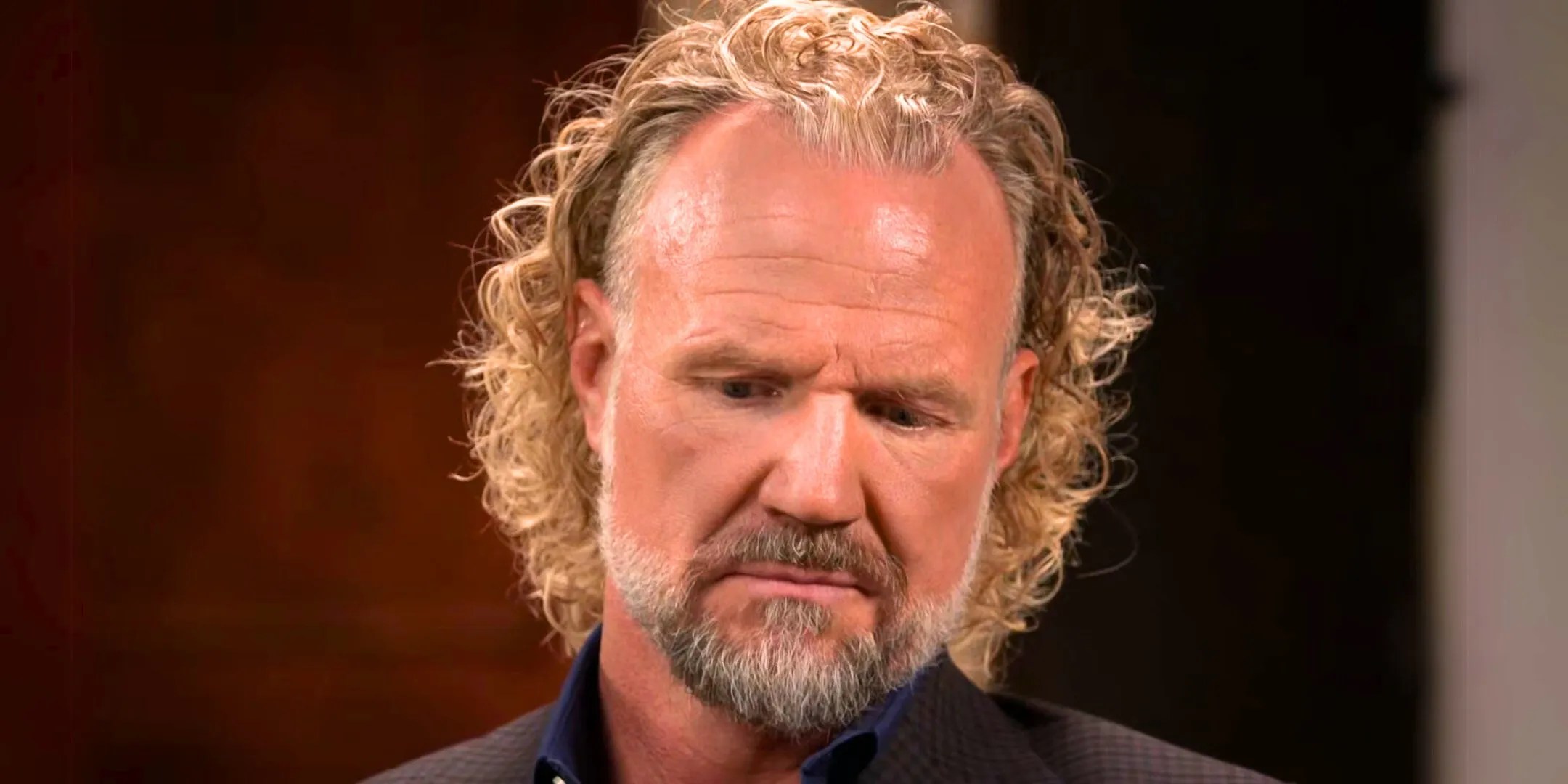 Sister Wives Kody Brown looking down and sad during the tell all