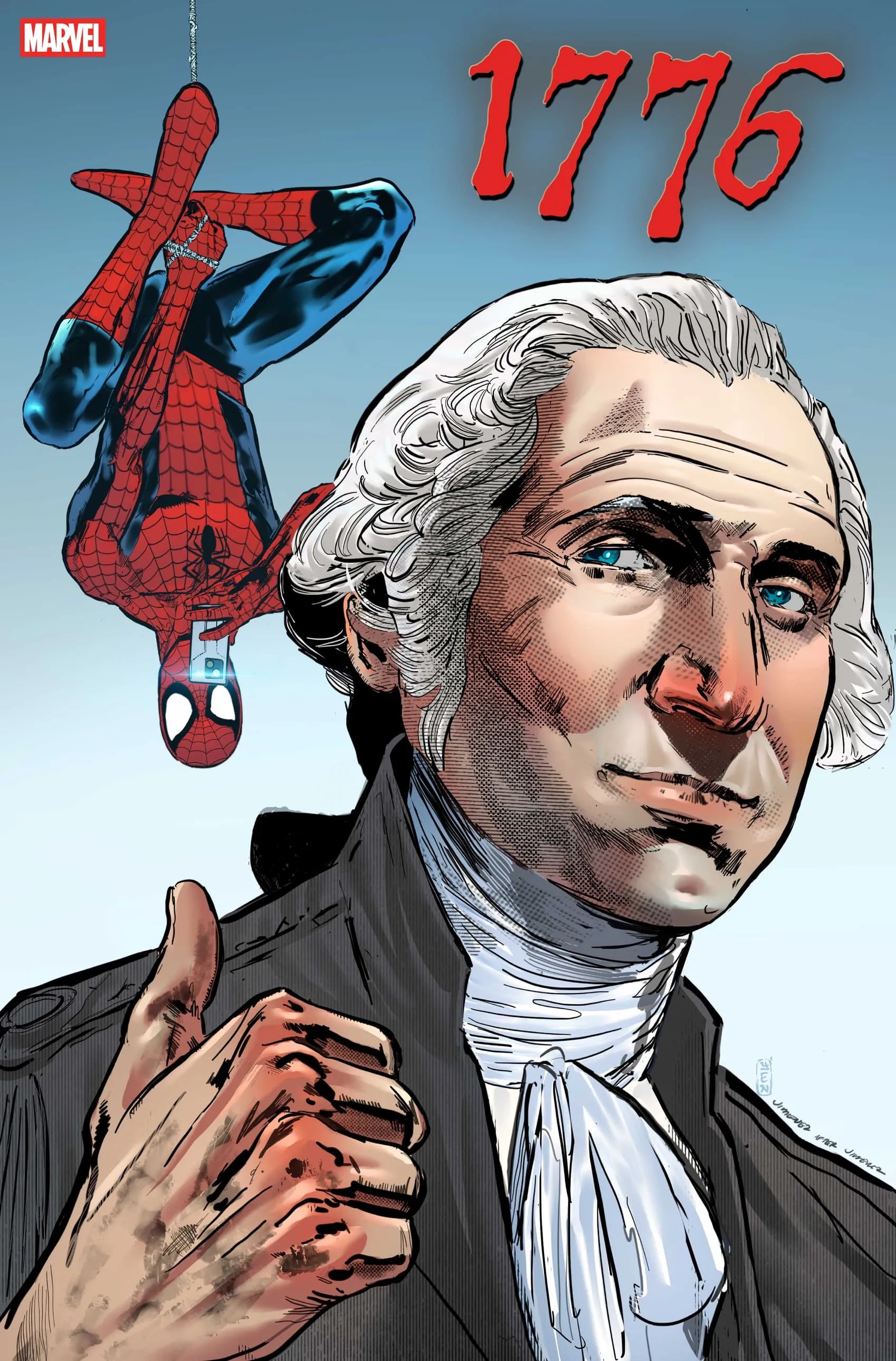 1776 Spider-Man Cover with George Washington
