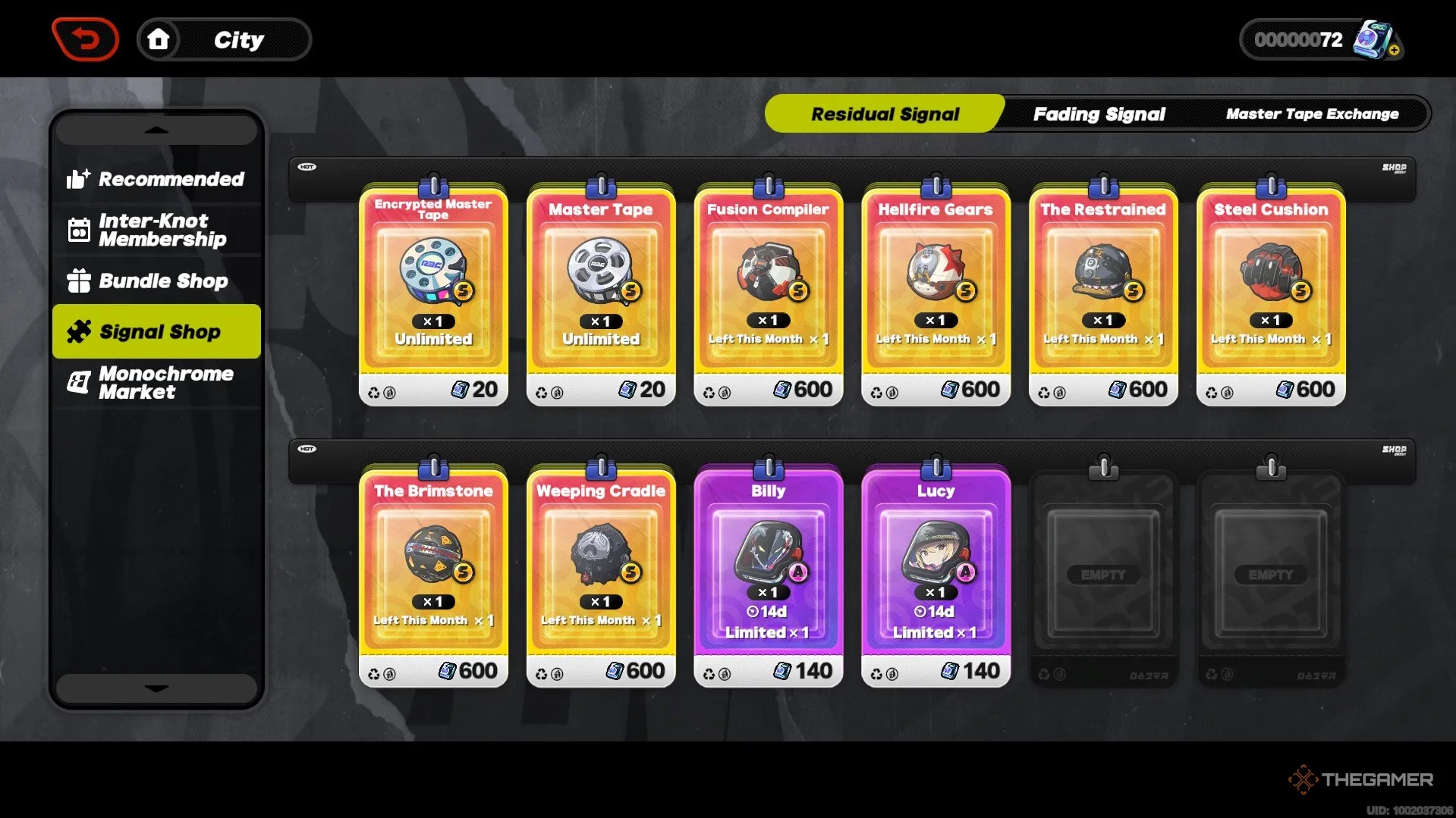 The Residual Signal Shop in Zenless Zone Zero.