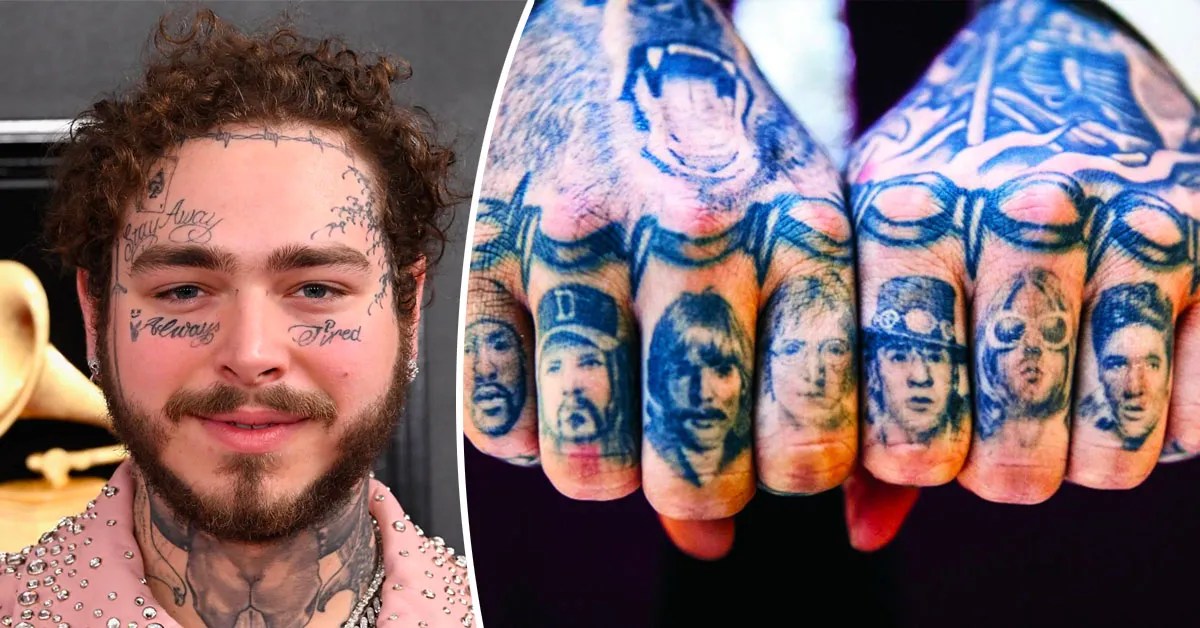 Here's What Post Malone's 20 Body And Face Tattoos Mean 628_x_1200_jpg