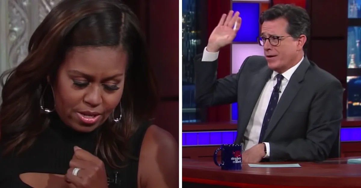 Stephen Colbert Was Blown Away By Michelle Obama's Impression Of Barack